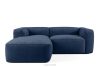 Weiches Ecksofa aus Gewebestoff links marineblau