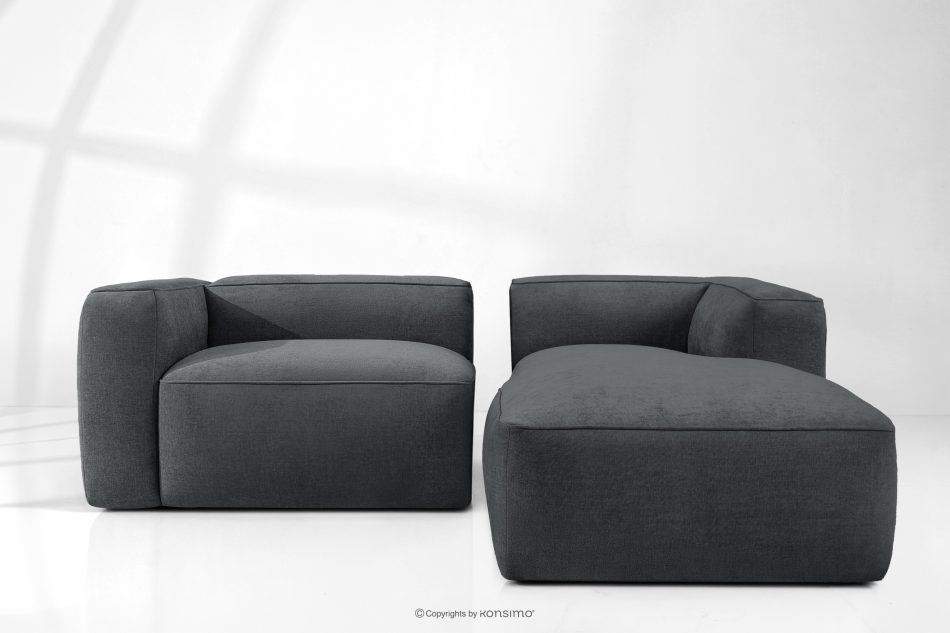 FUBBO Weiches Ecksofa aus Gewebestoff rechts anthrazit anthrazit - Foto 10