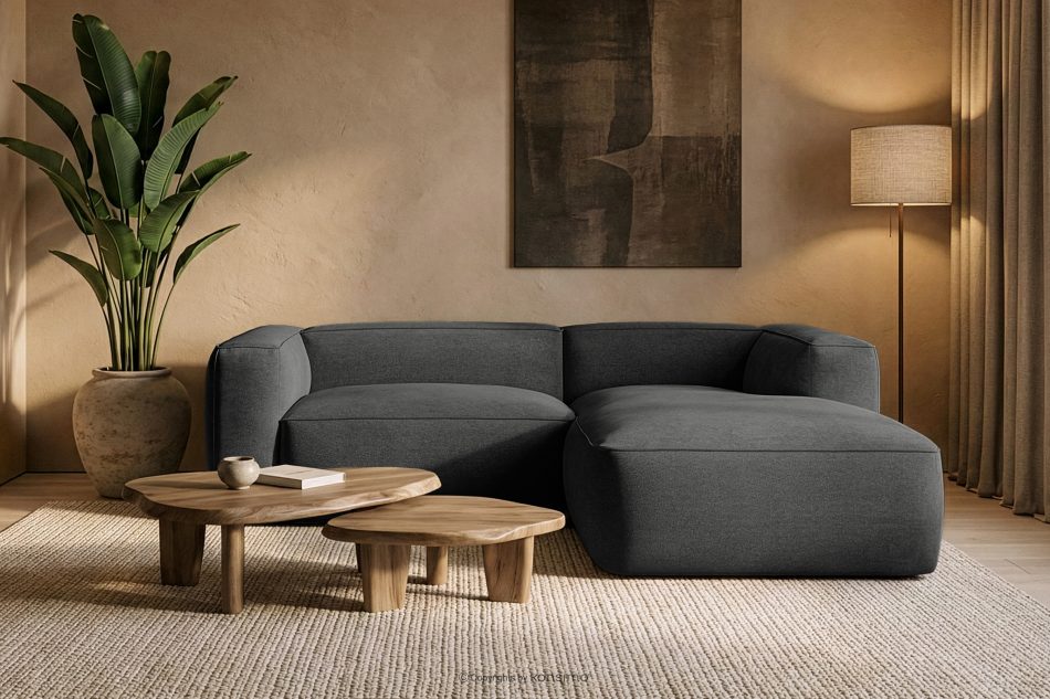 FUBBO Weiches Ecksofa aus Gewebestoff rechts anthrazit anthrazit - Foto 11