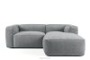 Weiches Ecksofa aus Gewebestoff rechts grau