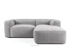 FUBBO Weiches Ecksofa aus Gewebestoff rechts hellgrau hellgrau - Foto 1