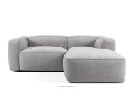 Weiches Ecksofa aus Gewebestoff rechts hellgrau