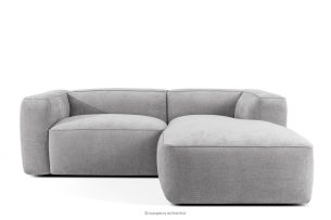 FUBBO, https://konsimo.de/kollektion/fubbo/ Weiches Ecksofa aus Gewebestoff rechts hellgrau hellgrau - Foto