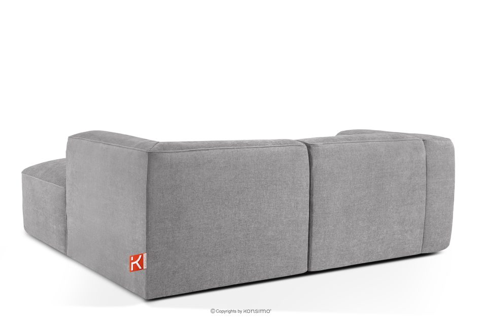 FUBBO Weiches Ecksofa aus Gewebestoff rechts hellgrau hellgrau - Foto 3