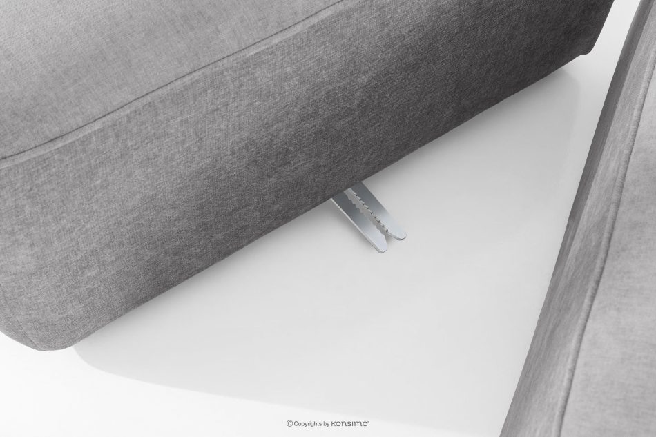 FUBBO Weiches Ecksofa aus Gewebestoff rechts hellgrau hellgrau - Foto 8