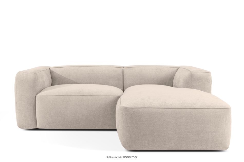 FUBBO Weiches Ecksofa aus einem geflochtenen Gewebestoff rechts cremefarben cremefarben - Foto 0