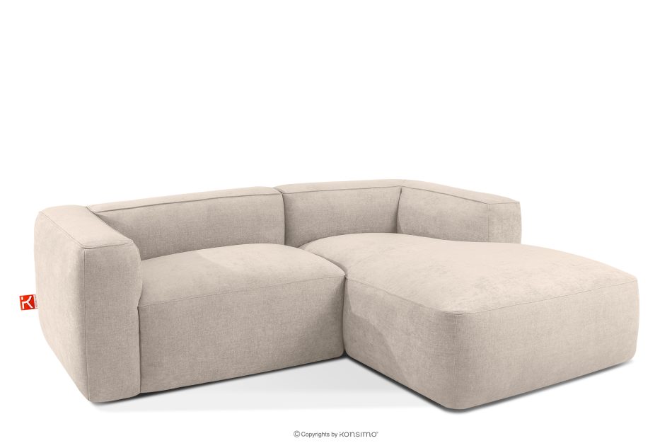 FUBBO Weiches Ecksofa aus einem geflochtenen Gewebestoff rechts cremefarben cremefarben - Foto 2