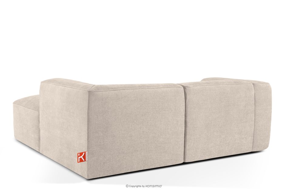 FUBBO Weiches Ecksofa aus einem geflochtenen Gewebestoff rechts cremefarben cremefarben - Foto 3