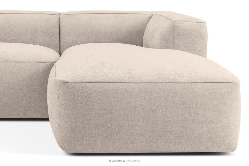 FUBBO Weiches Ecksofa aus einem geflochtenen Gewebestoff rechts cremefarben cremefarben - Foto 7