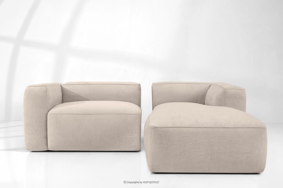 FUBBO Weiches Ecksofa aus einem geflochtenen Gewebestoff rechts cremefarben cremefarben - Foto 10