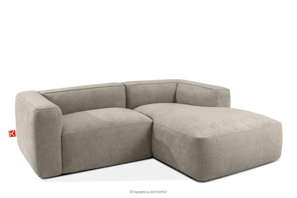 FUBBO Weiches Ecksofa aus einem geflochtenen Gewebestoff rechts beige beige - Foto 2