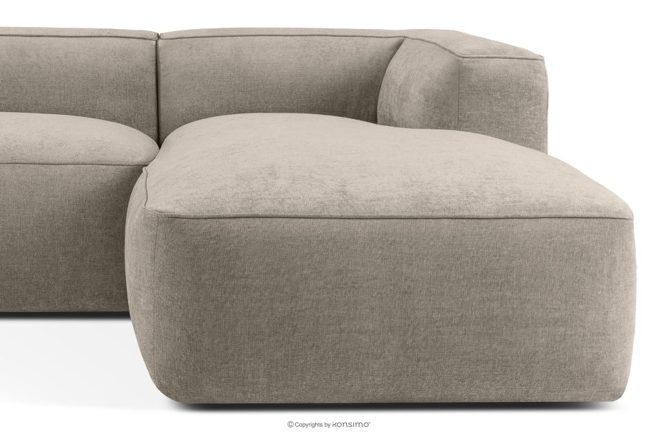 FUBBO Weiches Ecksofa aus einem geflochtenen Gewebestoff rechts beige beige - Foto 7