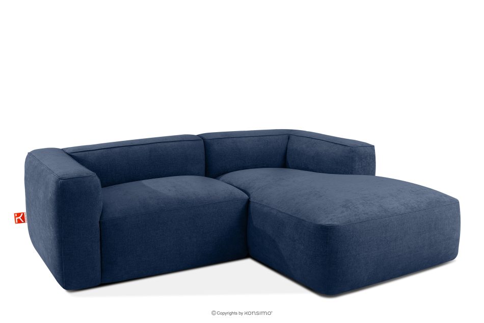 FUBBO Weiches Ecksofa aus einem geflochtenen Gewebestoff rechts marineblau marineblau - Foto 2