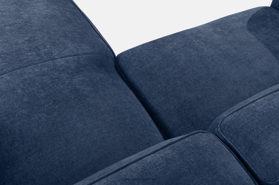 FUBBO Weiches Ecksofa aus einem geflochtenen Gewebestoff rechts marineblau marineblau - Foto 5