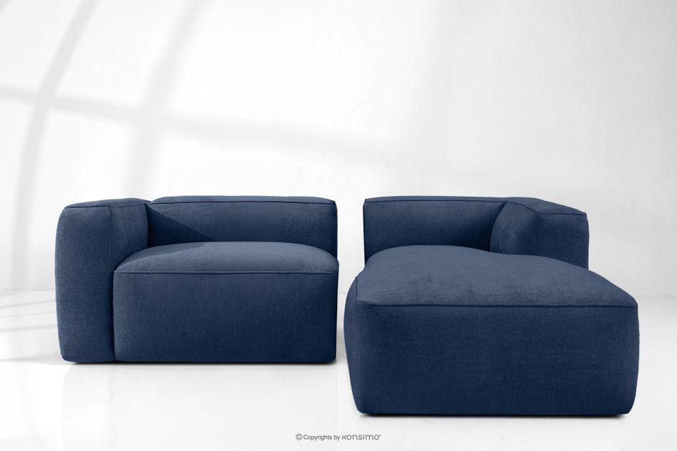 FUBBO Weiches Ecksofa aus einem geflochtenen Gewebestoff rechts marineblau marineblau - Foto 10