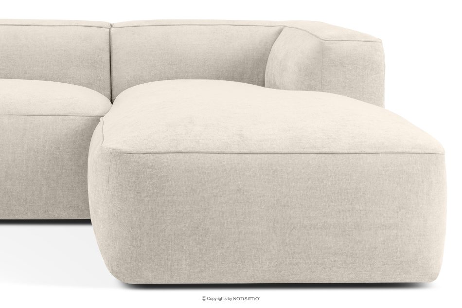 FUBBO Weiches Ecksofa aus einem geflochtenen Gewebestoff rechts ecru ecru - Foto 7