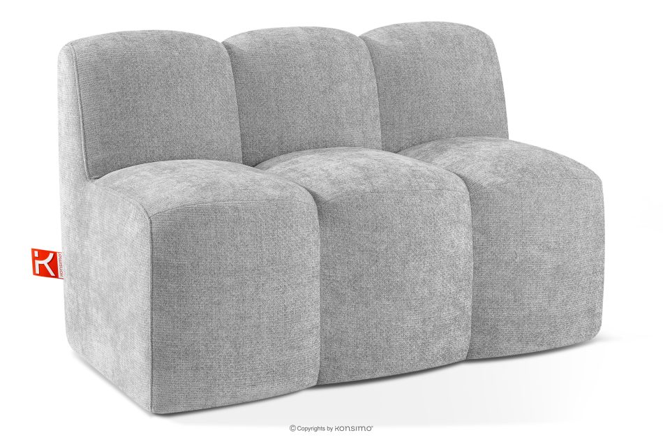 BRESCO Gepolsterte Esszimmerbank 120 cm hellgrauer Chenille-Stoff hellgrau - Foto 2