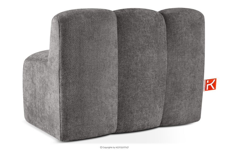 BRESCO Gepolsterte Esszimmerbank 120 cm dunkelgrauer Chenille-Stoff dunkelgrau - Foto 3