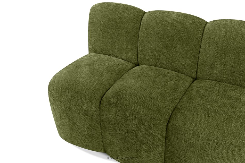 BRESCO Gepolsterte Esszimmerbank 120 cm olivgrüner Chenille-Stoff olivgrün - Foto 4