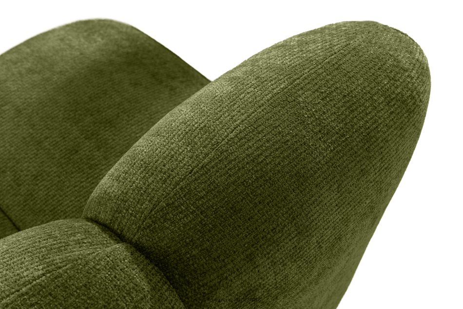 BRESCO Gepolsterte Esszimmerbank 120 cm olivgrüner Chenille-Stoff olivgrün - Foto 6