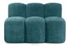 BRESCO Gepolsterte Esszimmerbank 120 cm marineblauer Chenille-Stoff meerblau - Foto 1