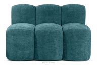 Gepolsterte Esszimmerbank 120 cm marineblauer Chenille-Stoff