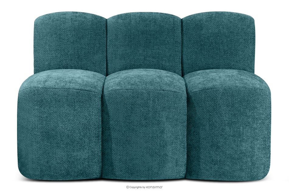 BRESCO Gepolsterte Esszimmerbank 120 cm marineblauer Chenille-Stoff meerblau - Foto 0