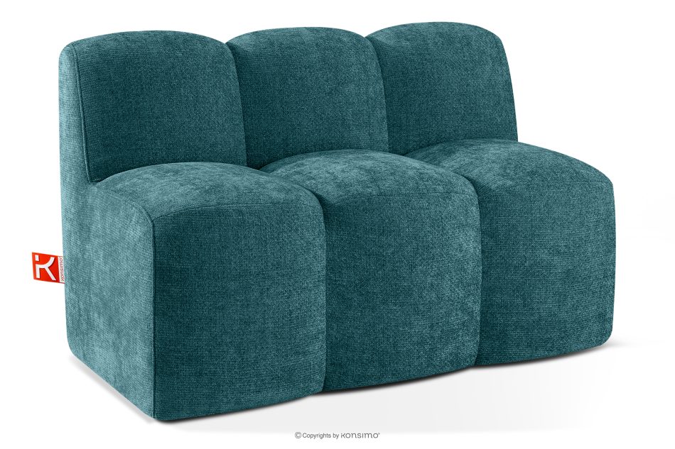 BRESCO Gepolsterte Esszimmerbank 120 cm marineblauer Chenille-Stoff meerblau - Foto 2