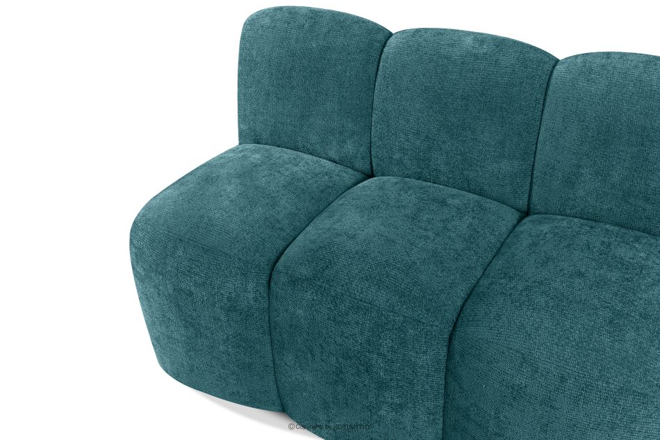 BRESCO Gepolsterte Esszimmerbank 120 cm marineblauer Chenille-Stoff meerblau - Foto 4