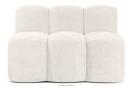 Gepolsterte Esszimmerbank 120 cm cremefarbener Chenille-Stoff