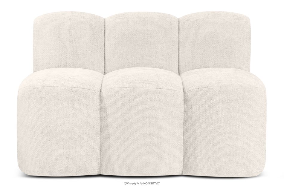 BRESCO Gepolsterte Esszimmerbank 120 cm cremefarbener Chenille-Stoff cremefarben - Foto 0