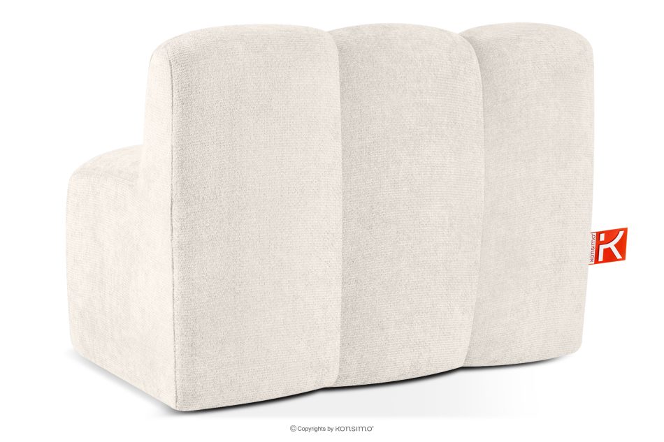 BRESCO Gepolsterte Esszimmerbank 120 cm cremefarbener Chenille-Stoff cremefarben - Foto 3