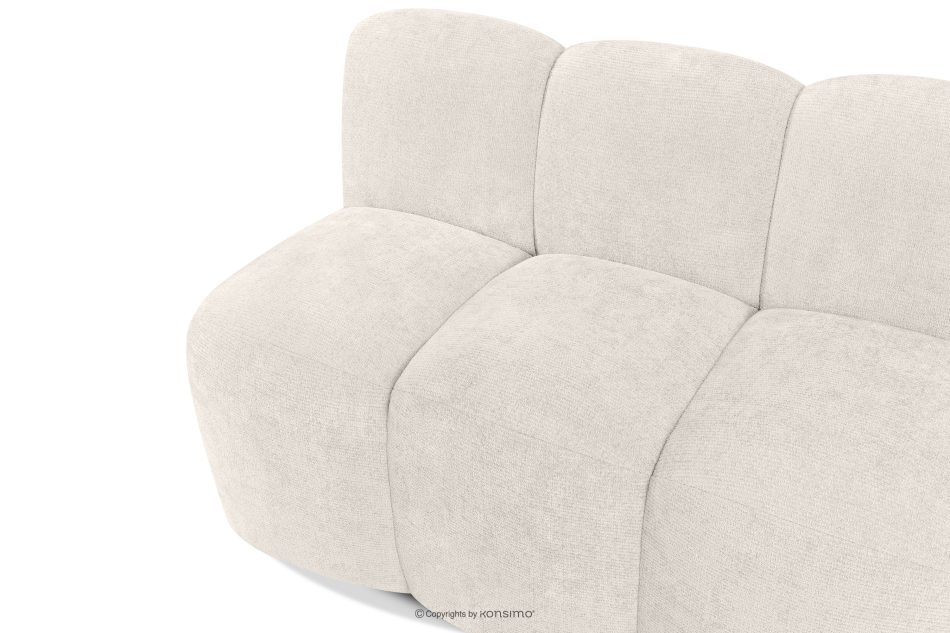 BRESCO Gepolsterte Esszimmerbank 120 cm cremefarbener Chenille-Stoff cremefarben - Foto 4