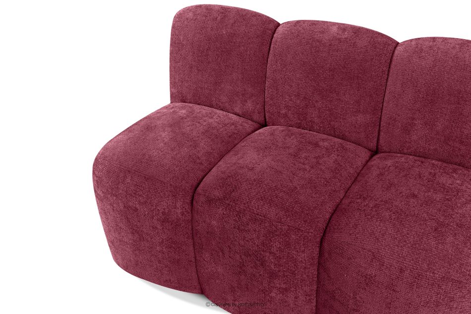 BRESCO Gepolsterte Esszimmerbank 120 cm burgunderroter Chenille-Stoff bordeauxrot - Foto 4