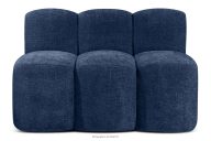 Gepolsterte Esszimmerbank 120 cm dunkelblauer Chenille-Stoff