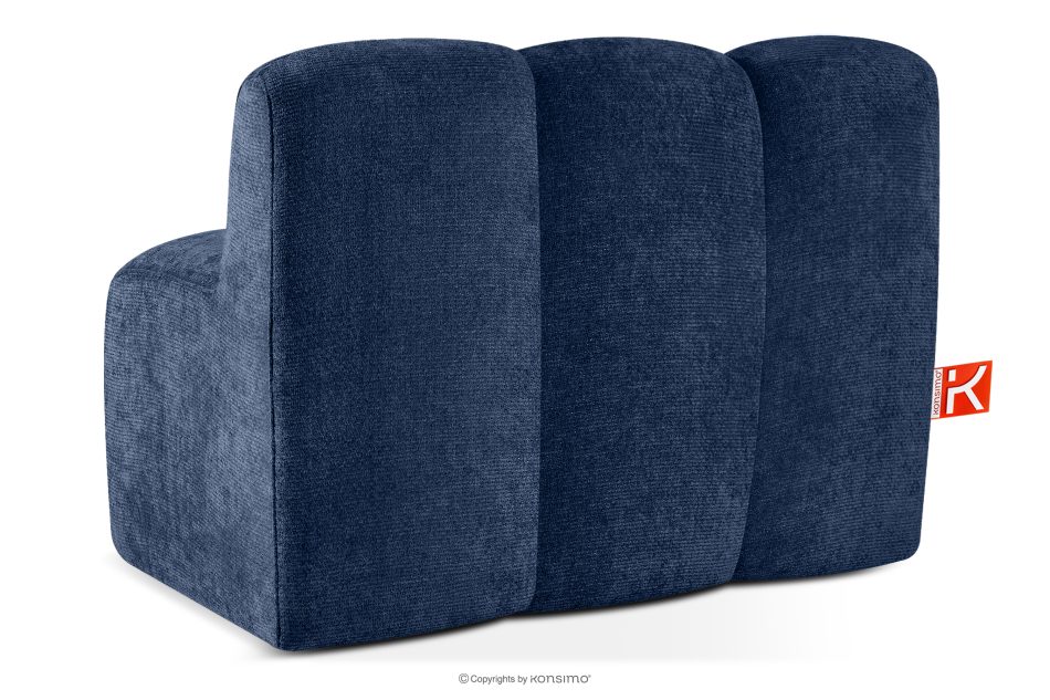 BRESCO Gepolsterte Esszimmerbank 120 cm dunkelblauer Chenille-Stoff marineblau - Foto 3