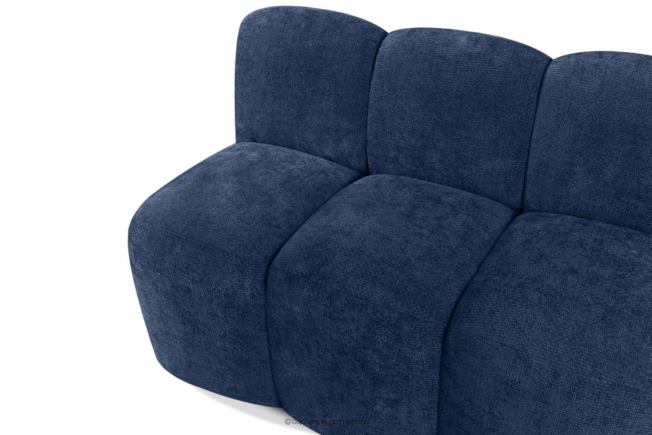 BRESCO Gepolsterte Esszimmerbank 120 cm dunkelblauer Chenille-Stoff marineblau - Foto 4