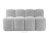 Gepolsterte Esszimmerbank 160 cm hellgrauer Chenille-Stoff