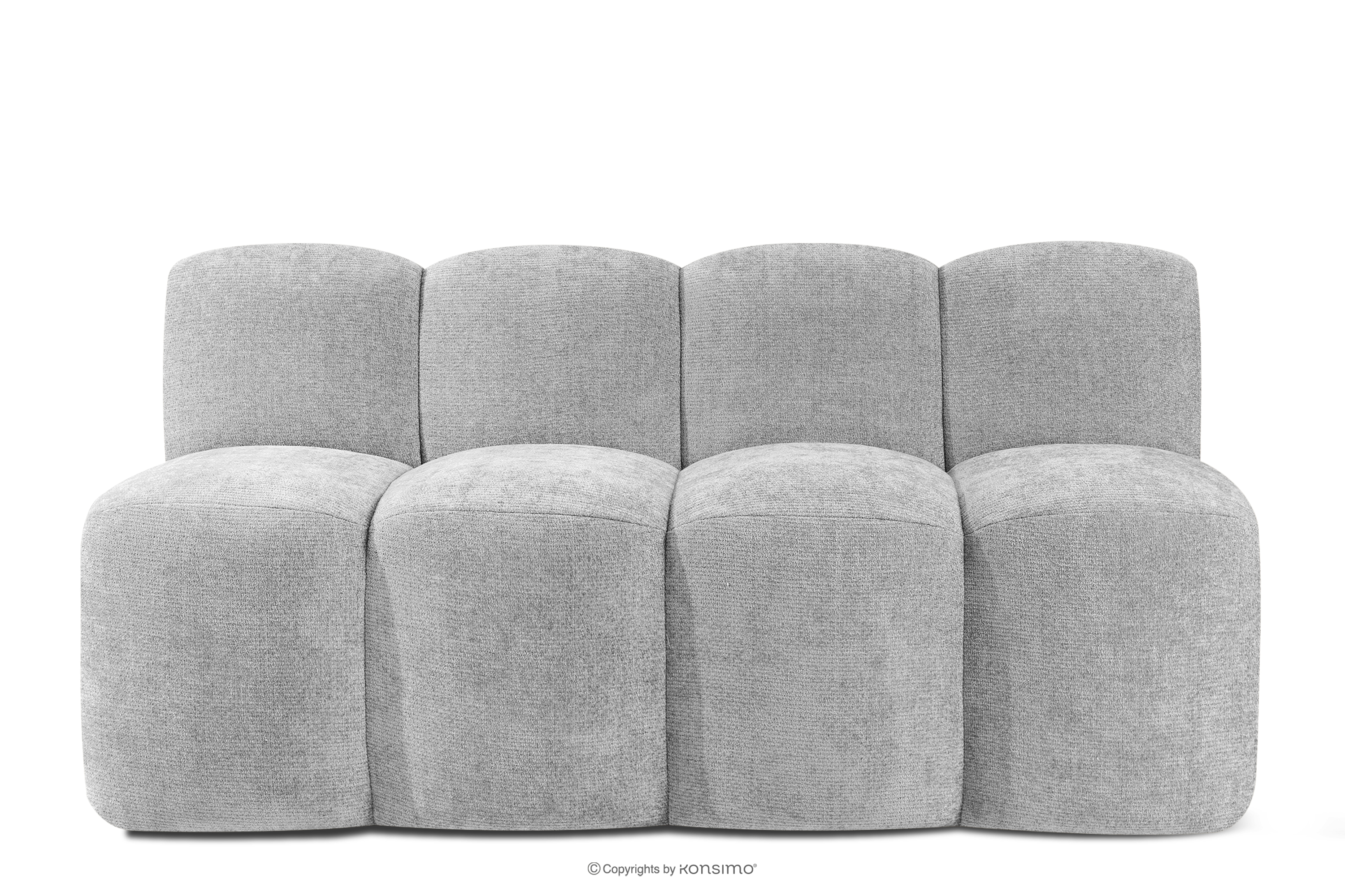 Gepolsterte Esszimmerbank 160 cm hellgrauer Chenille-Stoff