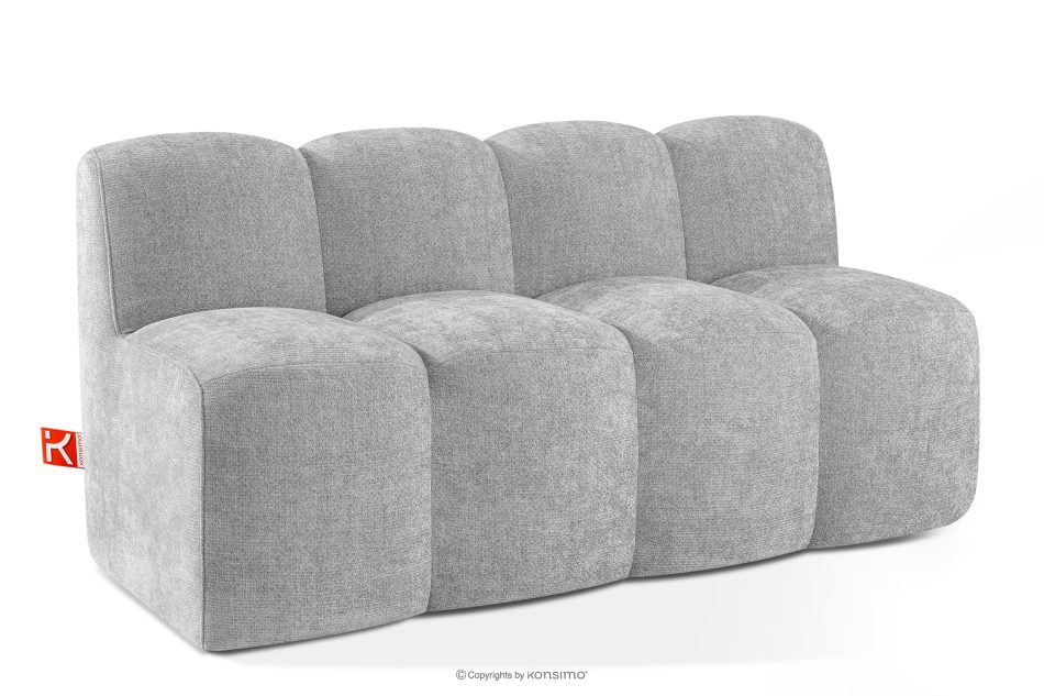 BRESCO Gepolsterte Esszimmerbank 160 cm hellgrauer Chenille-Stoff hellgrau - Foto 2