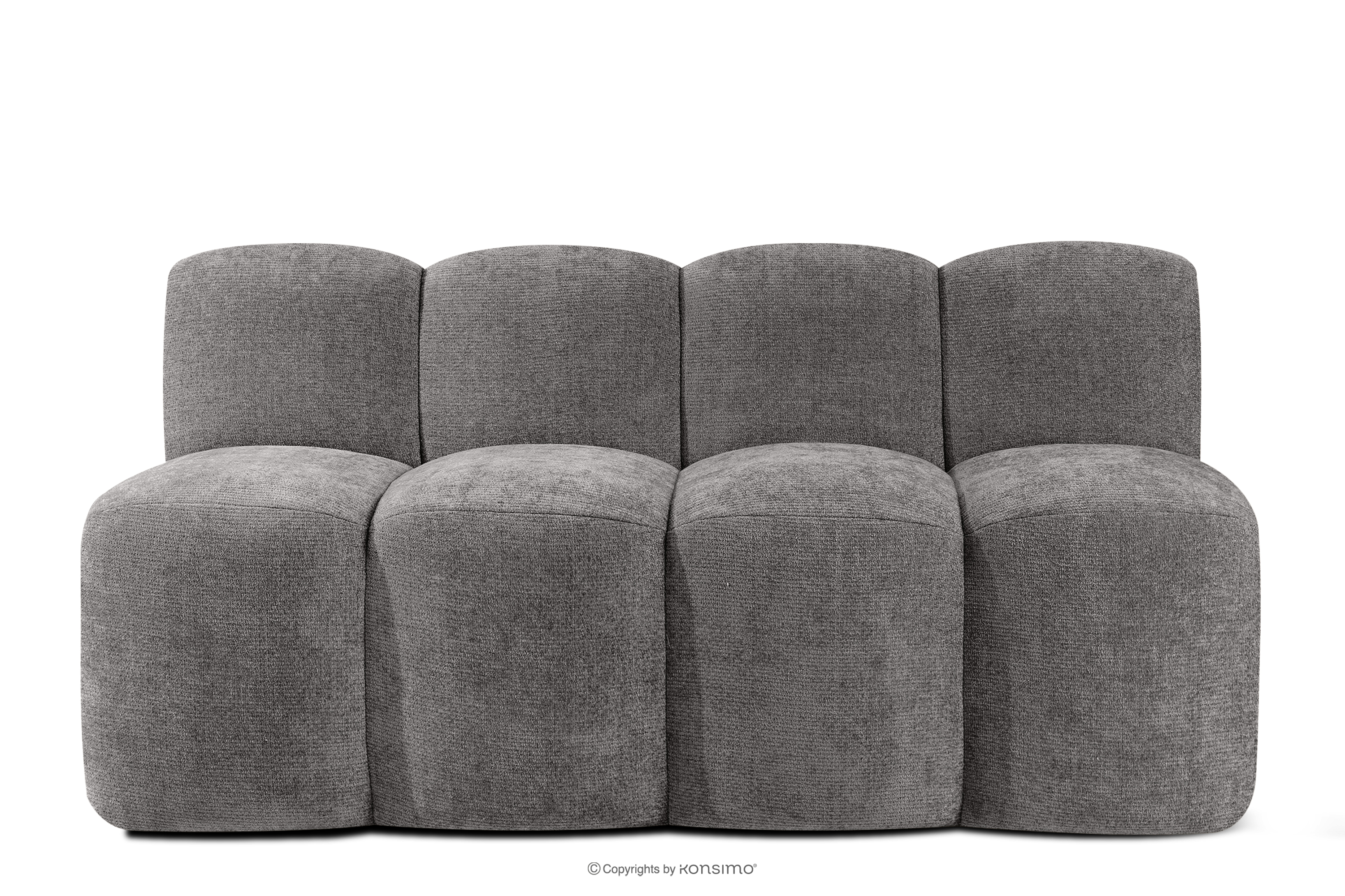 Gepolsterte Esszimmerbank 160 cm dunkelgrauer Chenille-Stoff