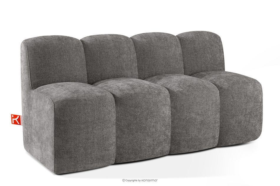 BRESCO Gepolsterte Esszimmerbank 160 cm dunkelgrauer Chenille-Stoff dunkelgrau - Foto 2