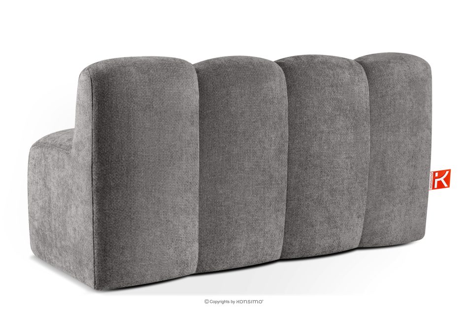 BRESCO Gepolsterte Esszimmerbank 160 cm dunkelgrauer Chenille-Stoff dunkelgrau - Foto 3