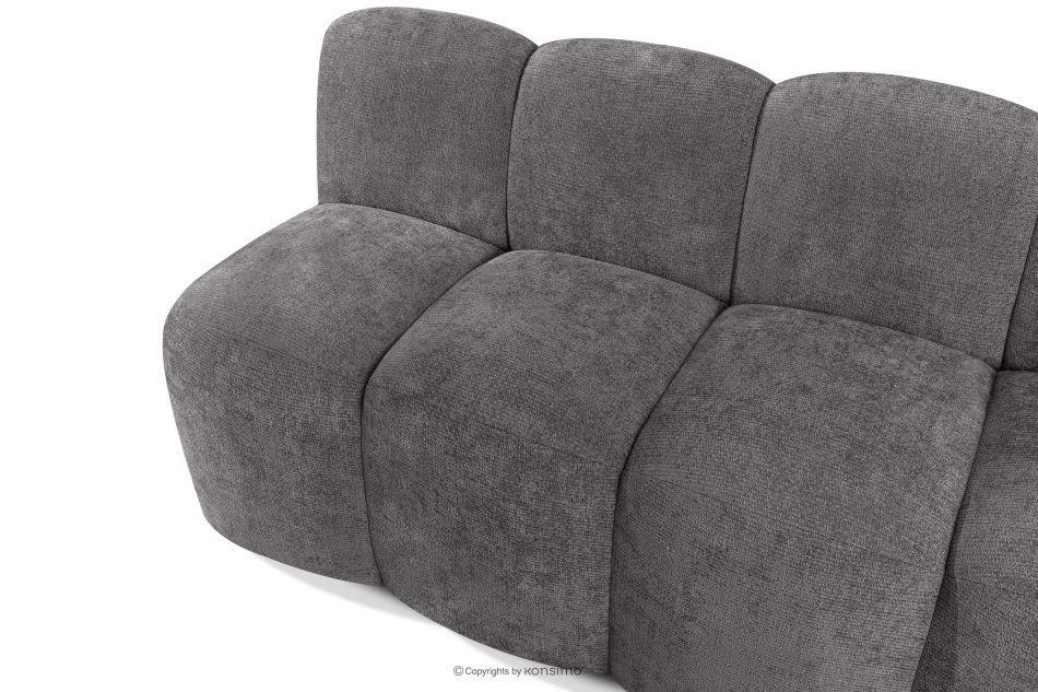 BRESCO Gepolsterte Esszimmerbank 160 cm dunkelgrauer Chenille-Stoff dunkelgrau - Foto 4