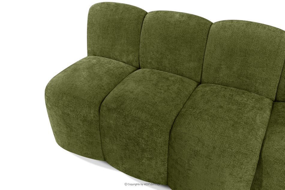 BRESCO Gepolsterte Esszimmerbank 160 cm olivgrüner Chenille-Stoff olivgrün - Foto 4