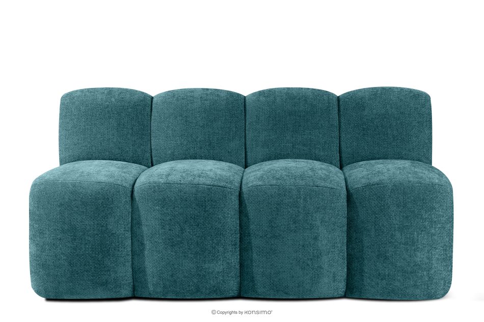 BRESCO Gepolsterte Esszimmerbank 160 cm marineblauer Chenille-Stoff meerblau - Foto 0