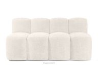 Gepolsterte Esszimmerbank 160 cm cremefarbener Chenille-Stoff