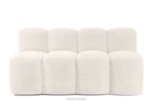 BRESCO, https://konsimo.de/kollektion/bresco/ Gepolsterte Esszimmerbank 160 cm cremefarbener Chenille-Stoff cremefarben - Foto