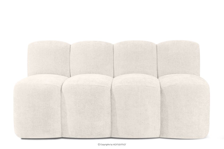 BRESCO Gepolsterte Esszimmerbank 160 cm cremefarbener Chenille-Stoff cremefarben - Foto 0