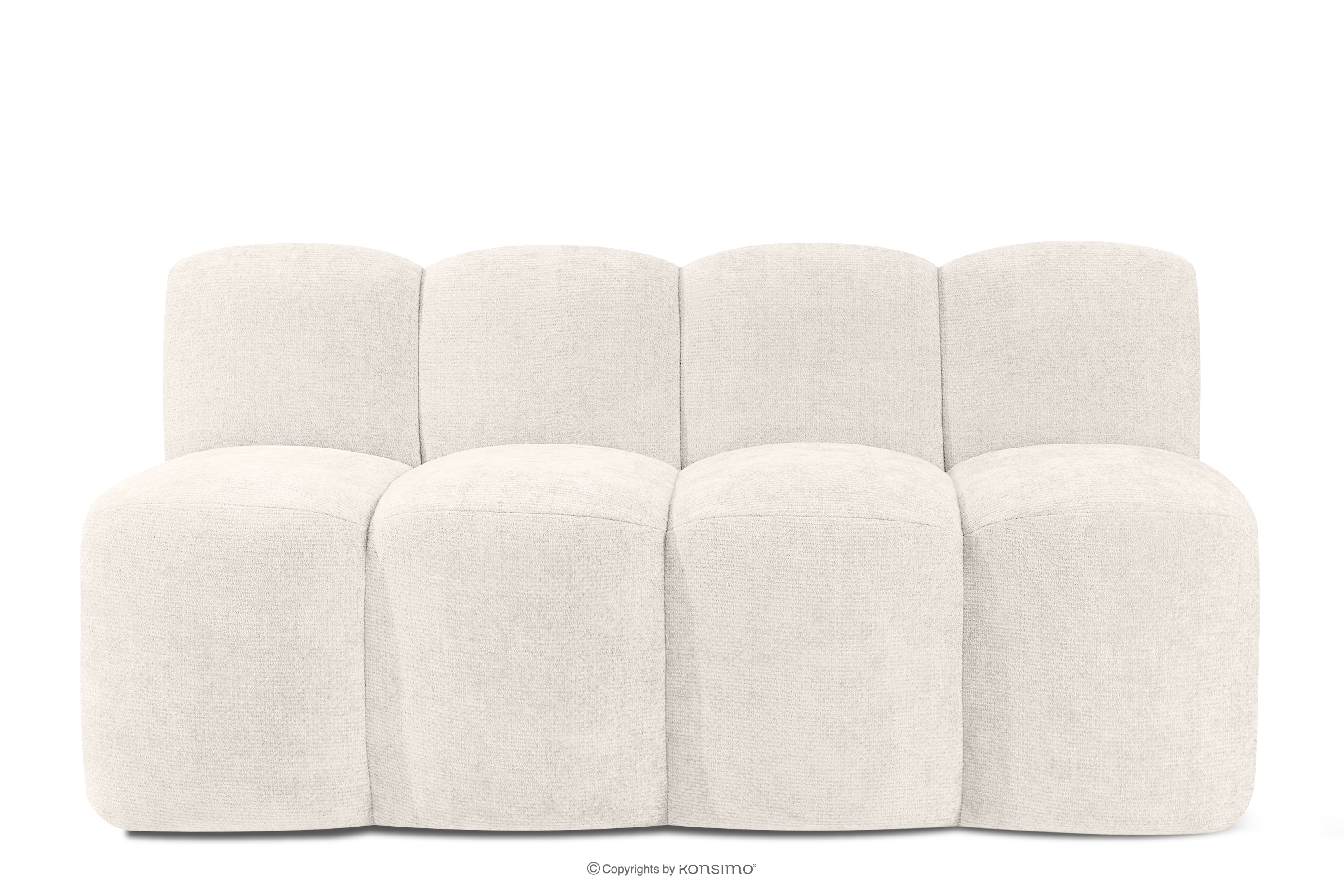 Gepolsterte Esszimmerbank 160 cm cremefarbener Chenille-Stoff